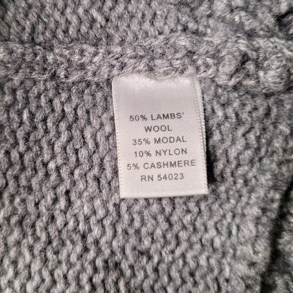 Banana Republic Sweater Womens Small Gray Cable Knit Open Wool Cashmere Blend - Picture 8 of 9